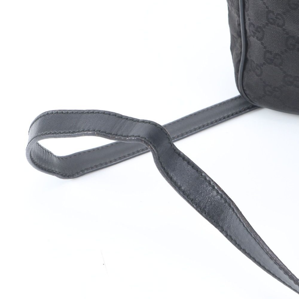 Gucci GG Canvas Leather Shoulder Bag Crossbody Messenger Black — view 2