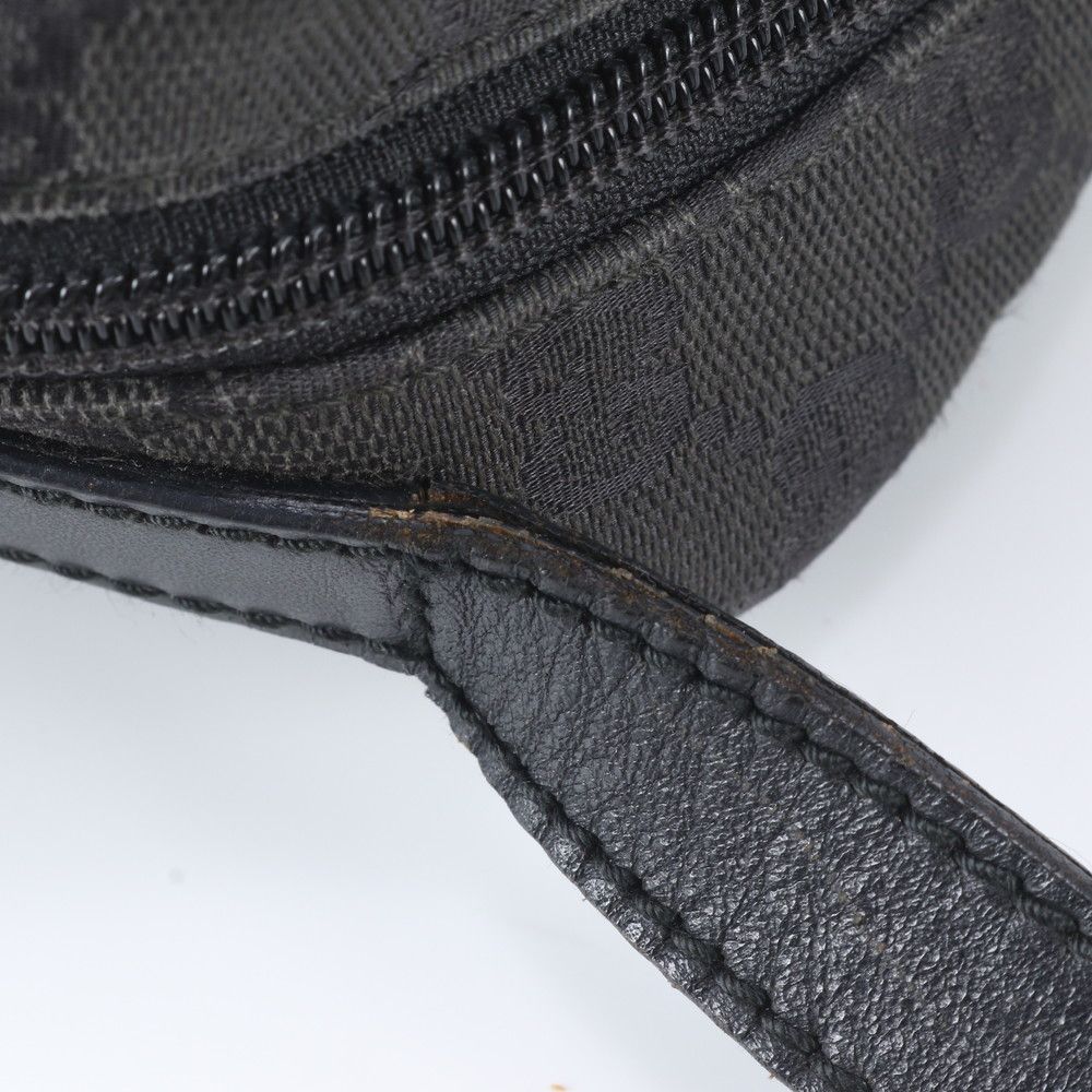 Gucci GG Canvas Leather Shoulder Bag Crossbody Messenger Black — view 8