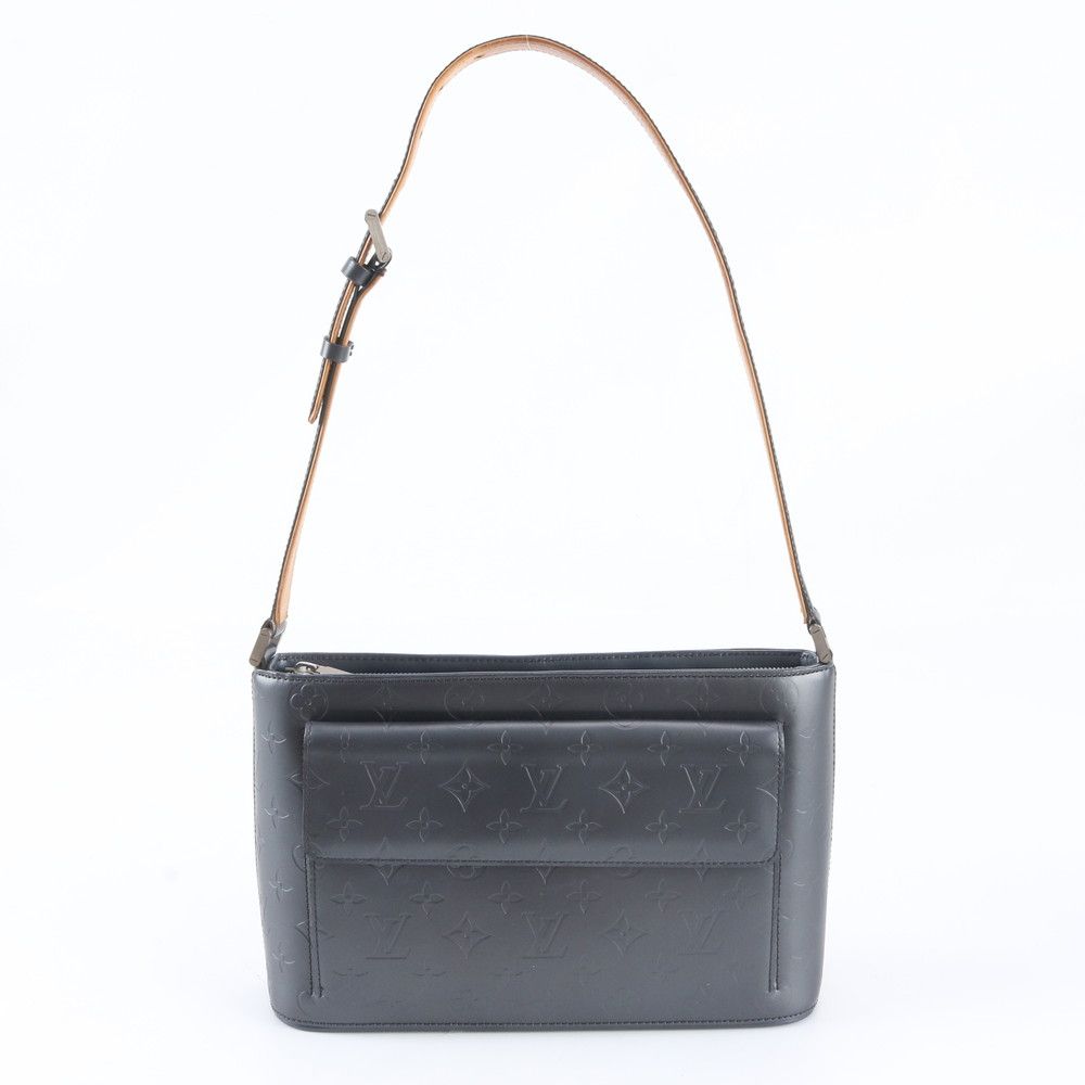 Louis Vuitton Monogram Matte Alston Blue Leather Shoulder Bag