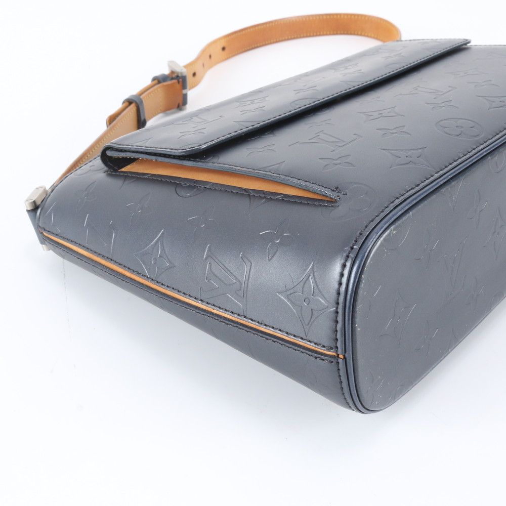 Louis Vuitton Monogram Matte Alston Blue Leather Shoulder Bag — view 6