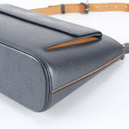 Louis Vuitton Monogram Matte Alston Blue Leather Shoulder Bag — view 4