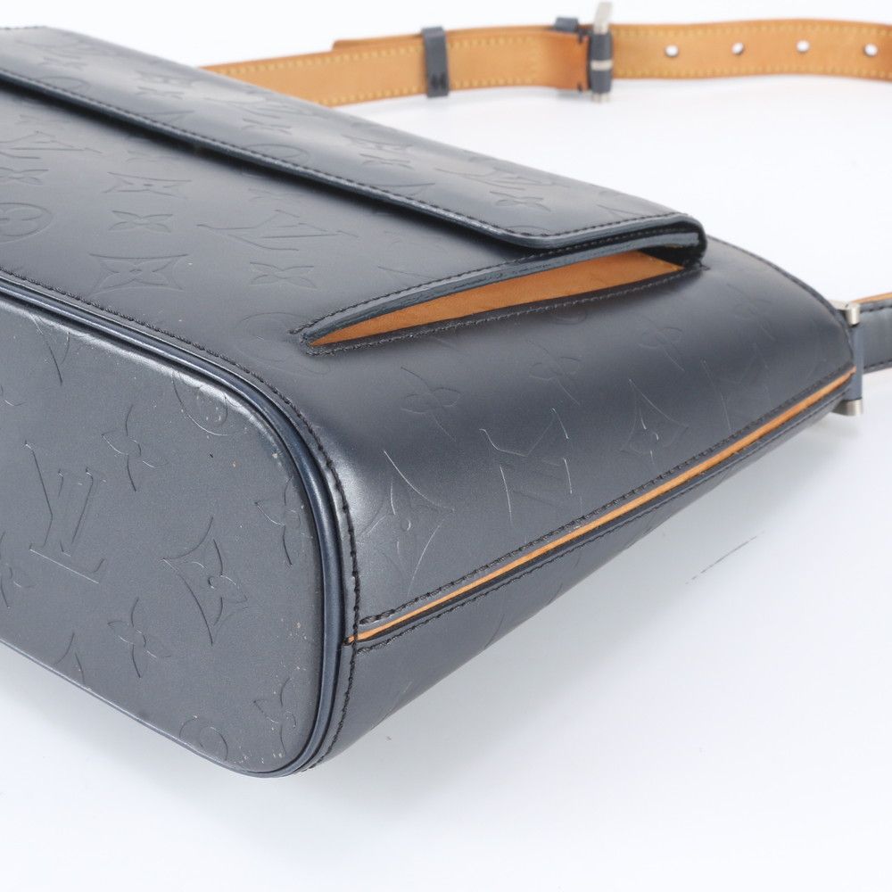 Louis Vuitton Monogram Matte Alston Blue Leather Shoulder Bag — view 4