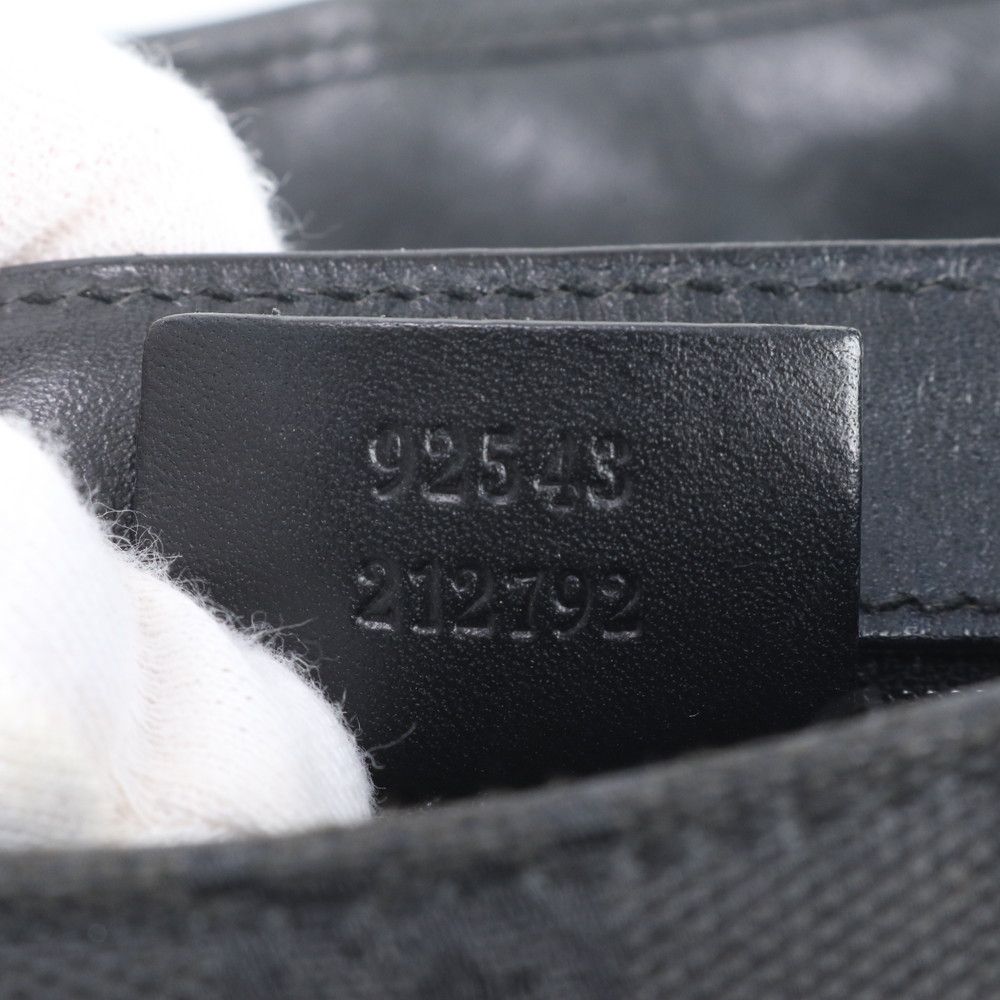 Gucci GG Canvas Leather 2-Way Belt Bag Crossbody Waist Pouch Shoulder Black — view 9