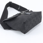 Gucci GG Canvas Leather 2-Way Belt Bag Crossbody Waist Pouch Shoulder Black — view 5