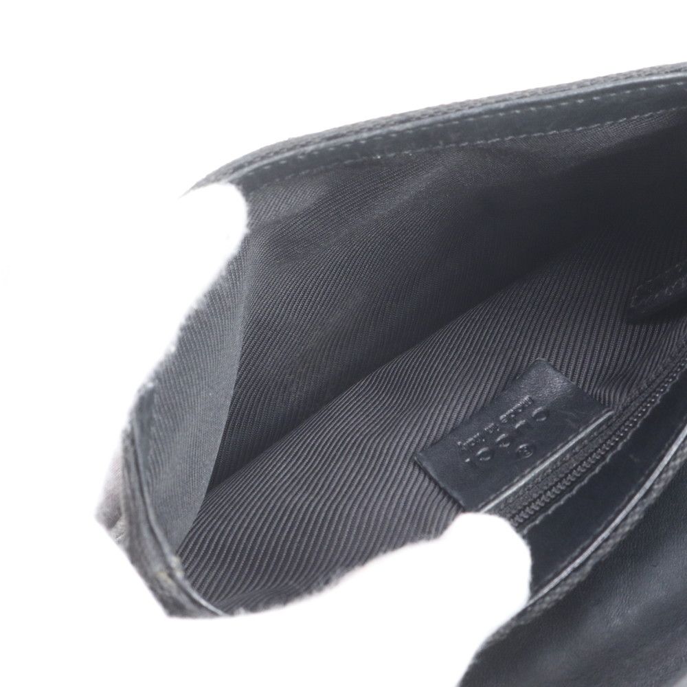 Gucci GG Canvas Leather 2-Way Belt Bag Crossbody Waist Pouch Shoulder Black — view 7
