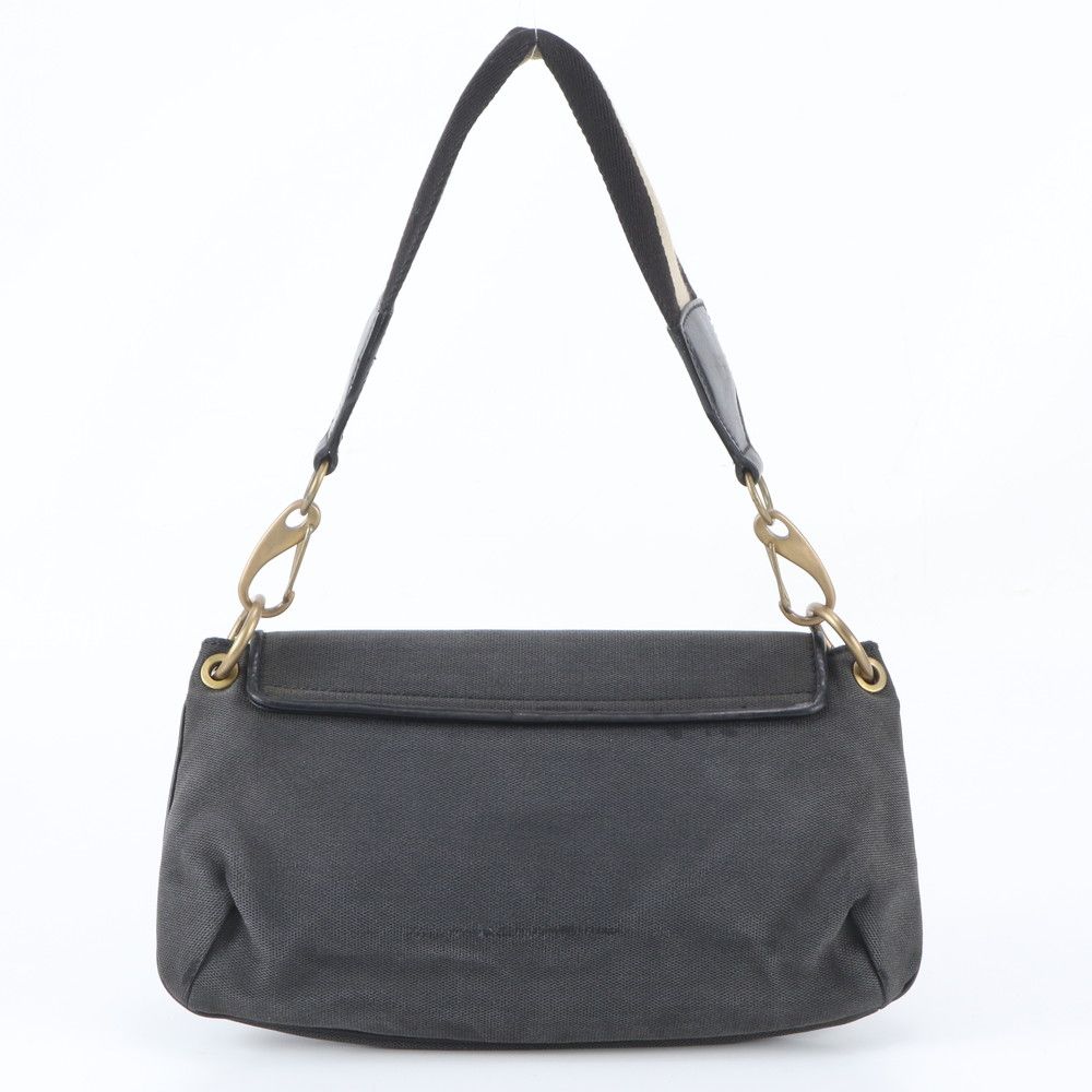 Gucci Leather Canvas Shoulder Bag Hand Black — view 3