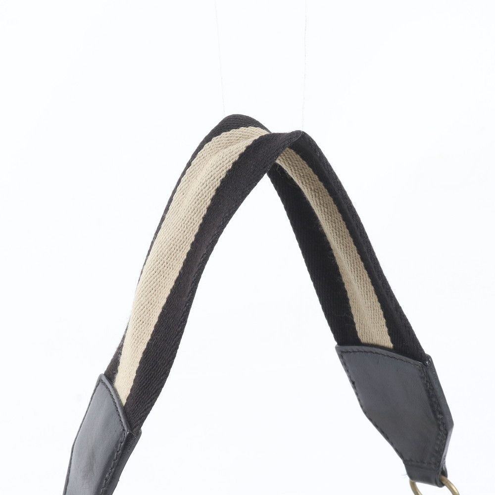 Gucci Leather Canvas Shoulder Bag Hand Black — view 2
