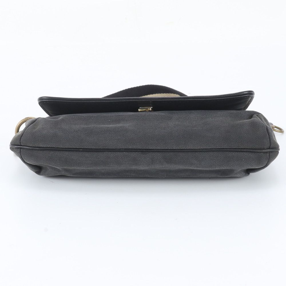 Gucci Leather Canvas Shoulder Bag Hand Black — view 6