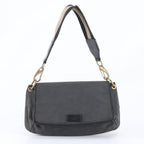 Gucci Leather Canvas Shoulder Bag Hand Black