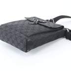 Gucci GG Canvas Leather Shoulder Bag Messenger Business Black — view 4