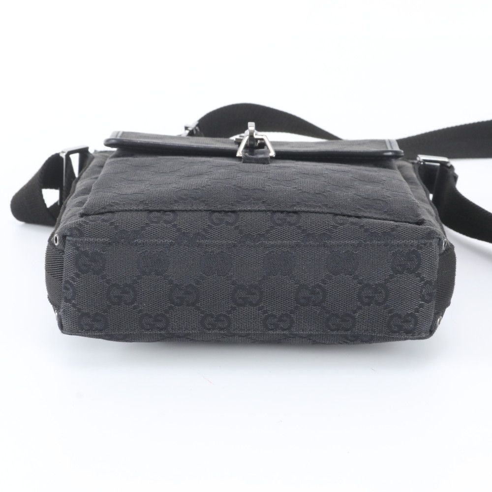 Gucci GG Canvas Leather Shoulder Bag Messenger Business Black — view 6