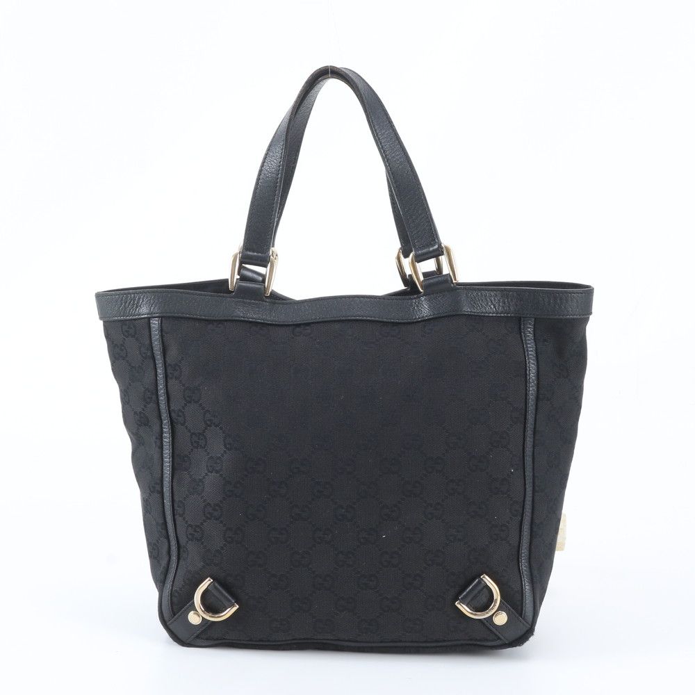 Gucci GG Canvas Abbey Leather Tote Shoulder Hand Black — view 3