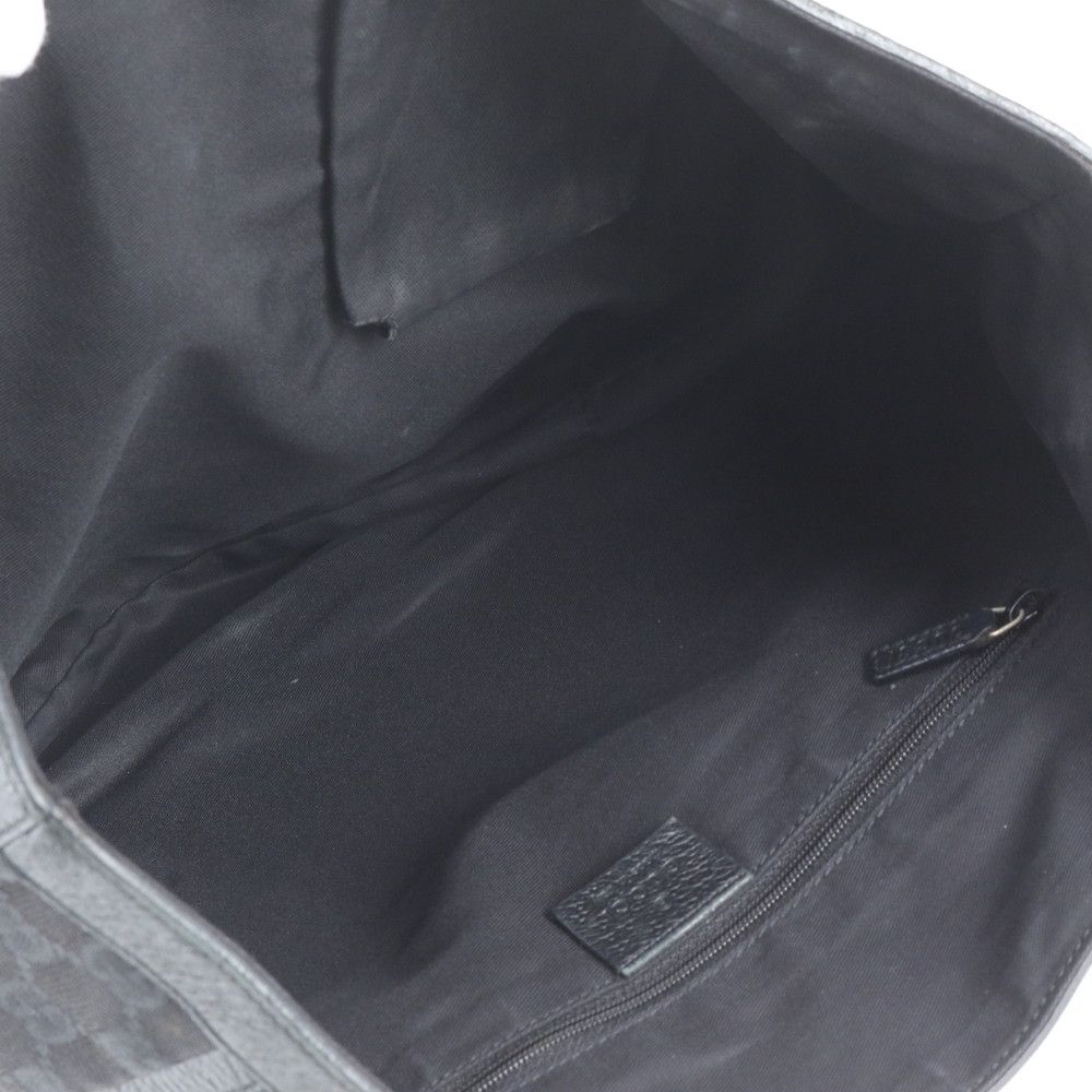 Gucci GG Canvas Abbey Leather Tote Shoulder Hand Black — view 8