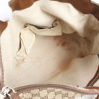Gucci GG Canvas Bella Bamboo Ribbon Tassel Leather Shoulder Bag Hand — view 7