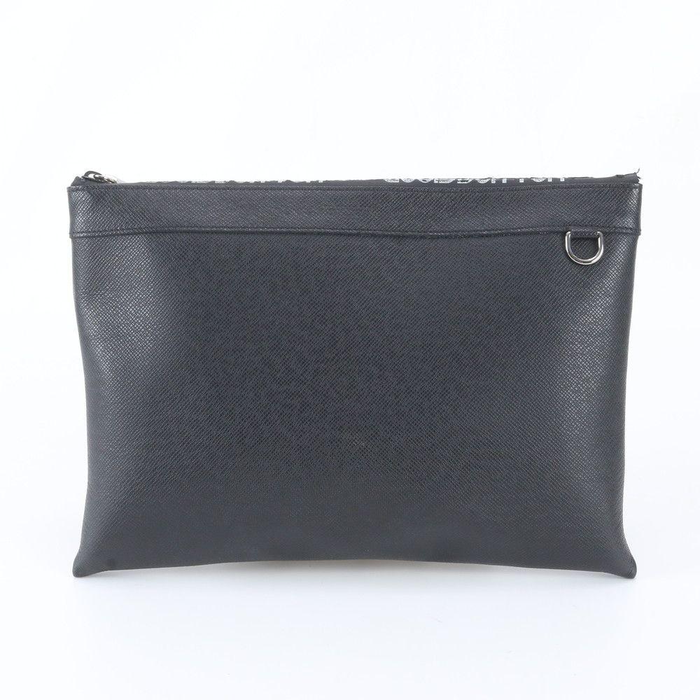 Louis Vuitton Taiga Pochette Apollo Leather Clutch Black