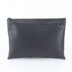 Louis Vuitton Taiga Pochette Apollo Leather Clutch Black