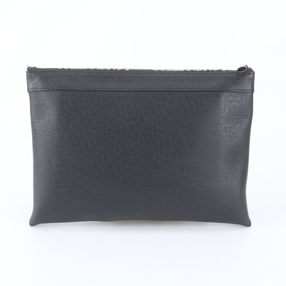 Louis Vuitton Taiga Pochette Apollo Leather Clutch Black — view 2