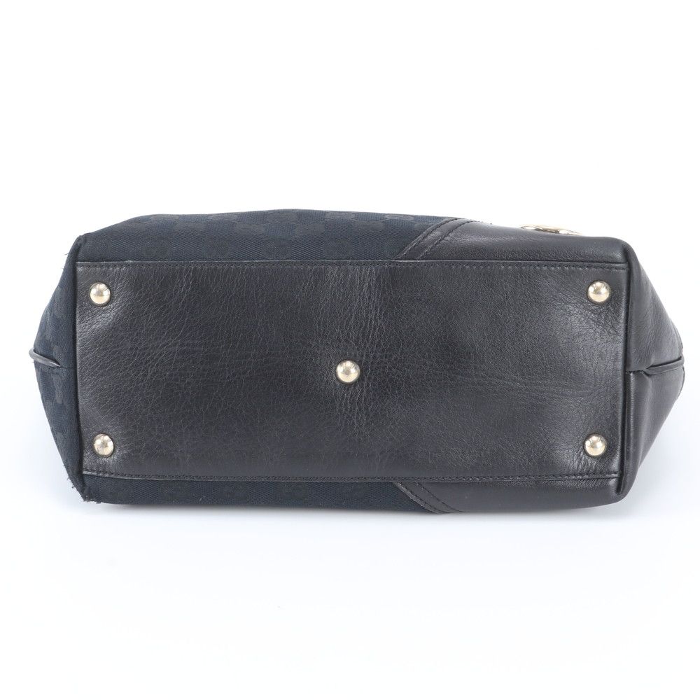 Gucci GG Canvas New Brit Leather Tote Shoulder Black — view 6