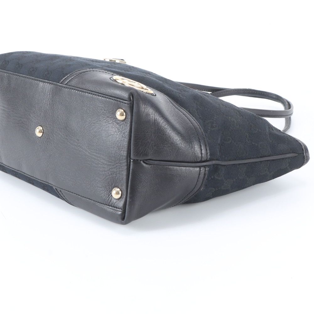 Gucci GG Canvas New Brit Leather Tote Shoulder Black — view 4