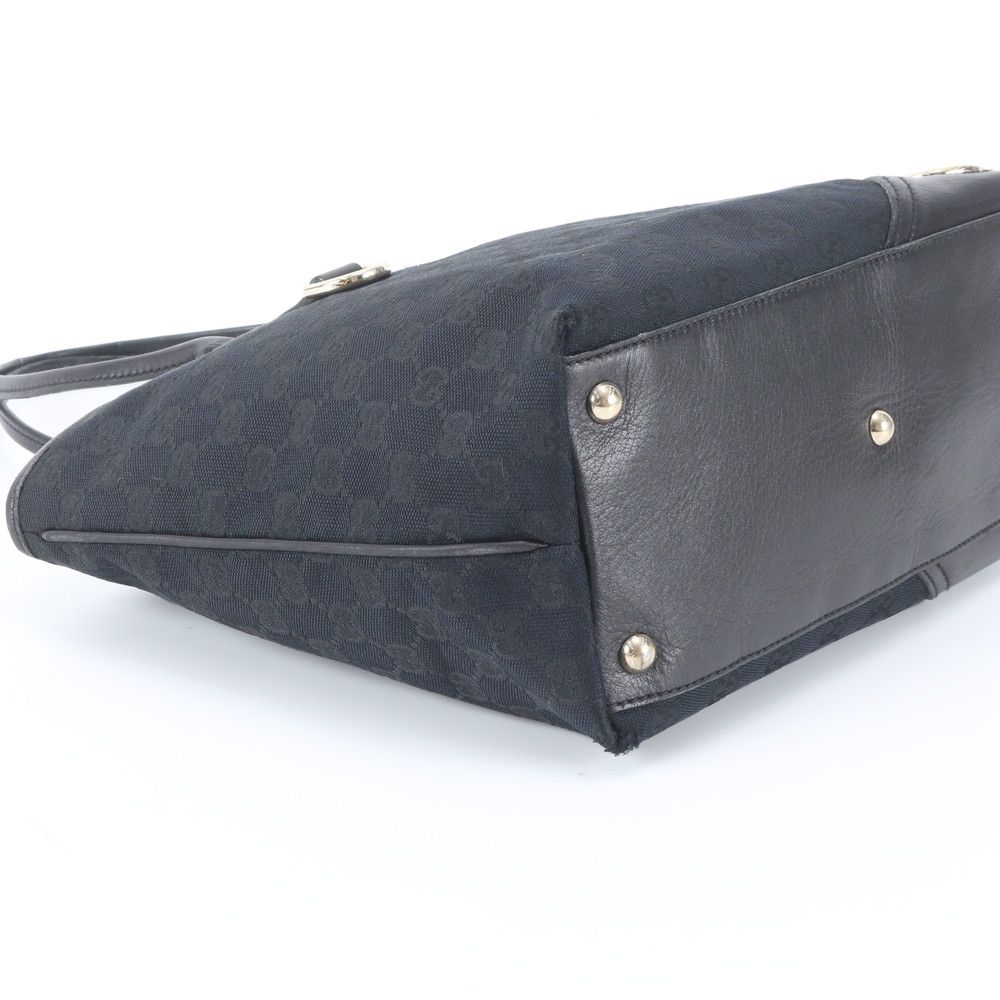 Gucci GG Canvas New Brit Leather Tote Shoulder Black — view 5