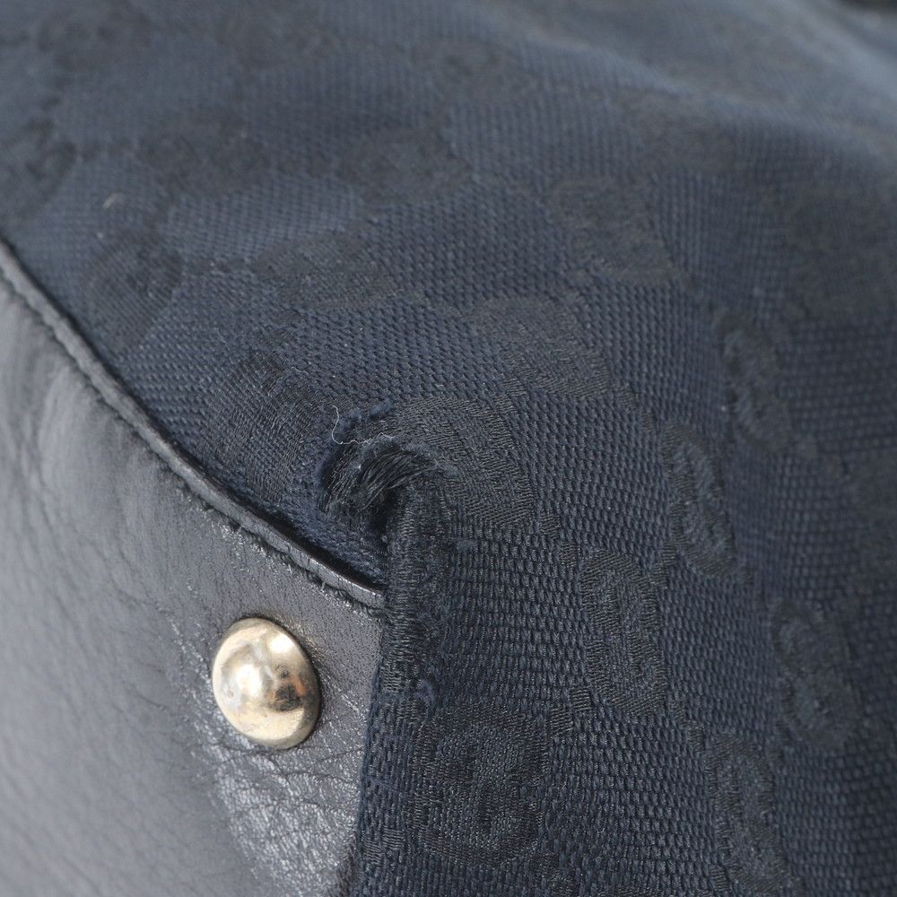 Gucci GG Canvas New Brit Leather Tote Shoulder Black — view 8