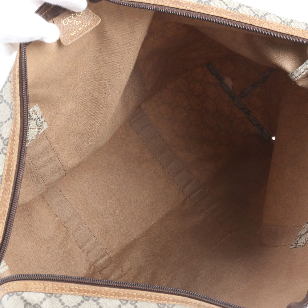 Gucci Vintage GG Plus Sherry Line Leather Boston Bag Tote — view 7