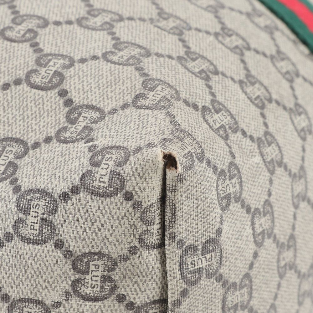 Gucci Vintage GG Plus Sherry Line Leather Boston Bag Tote — view 9