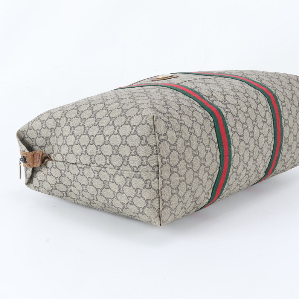 Gucci Vintage GG Plus Sherry Line Leather Boston Bag Tote — view 5