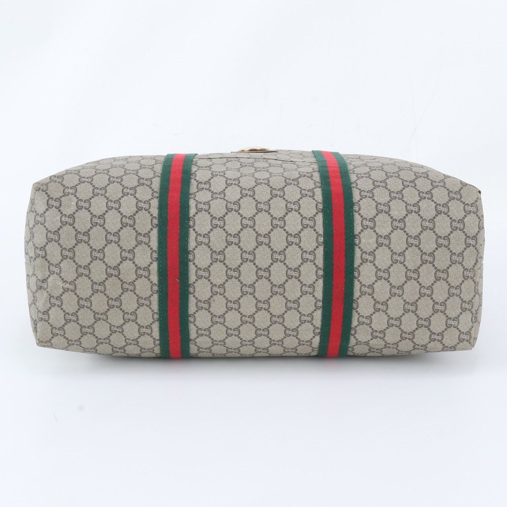 Gucci Vintage GG Plus Sherry Line Leather Boston Bag Tote — view 6