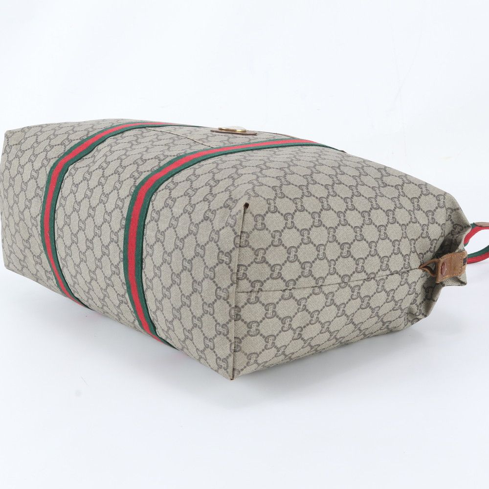 Gucci Vintage GG Plus Sherry Line Leather Boston Bag Tote — view 4