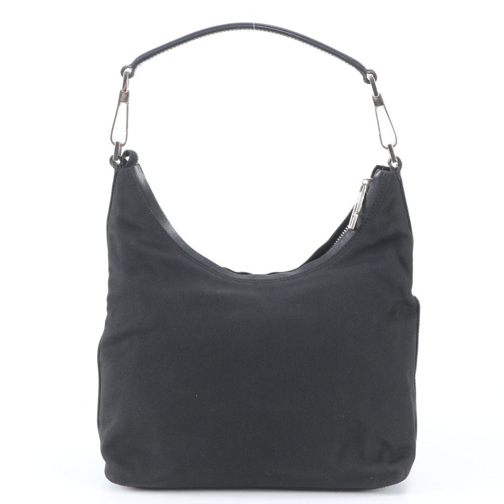 Gucci 000 Leather Canvas Shoulder Bag Hand Black — view 3