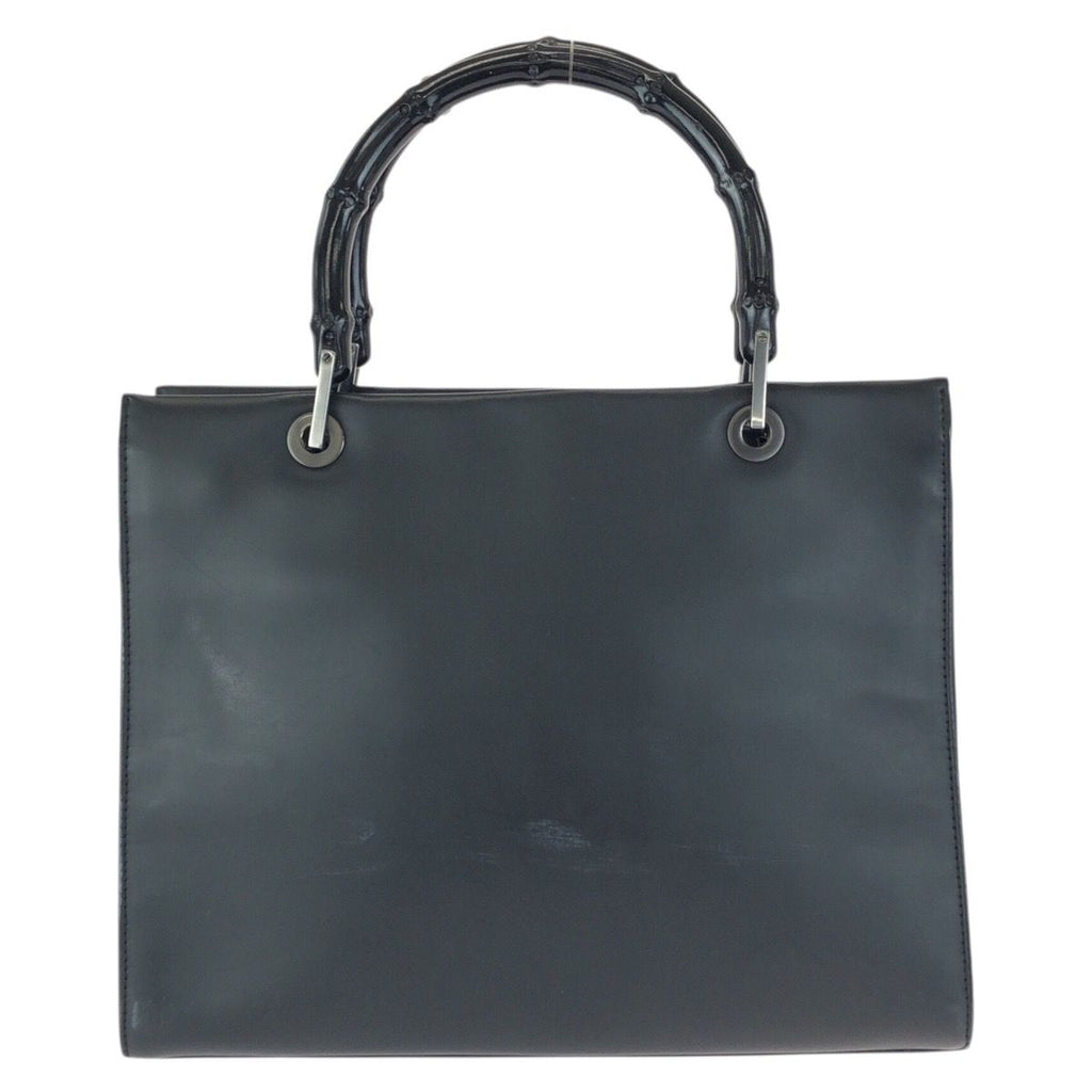 Gucci Bamboo Black Gunmetal Smooth Leather 002 Tote — view 2