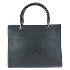 Gucci Bamboo Black Gunmetal Smooth Leather 002 Tote — view 2