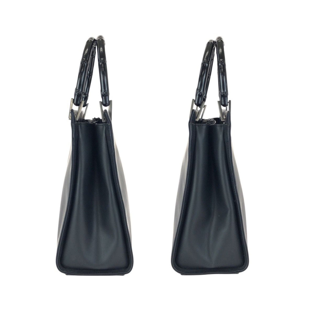 Gucci Bamboo Black Gunmetal Smooth Leather 002 Tote — view 8