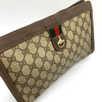 Gucci 014 56 Clutch GG Supreme Canvas Vintage Brown — view 2