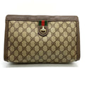 Gucci 014 56 Clutch GG Supreme Canvas Vintage Brown