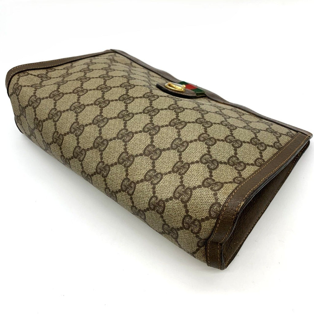 Gucci 014 56 Clutch GG Supreme Canvas Vintage Brown — view 3