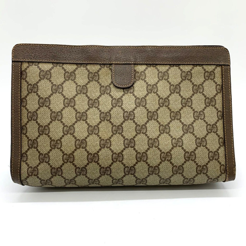 Gucci 014 56 Clutch GG Supreme Canvas Vintage Brown — view 5