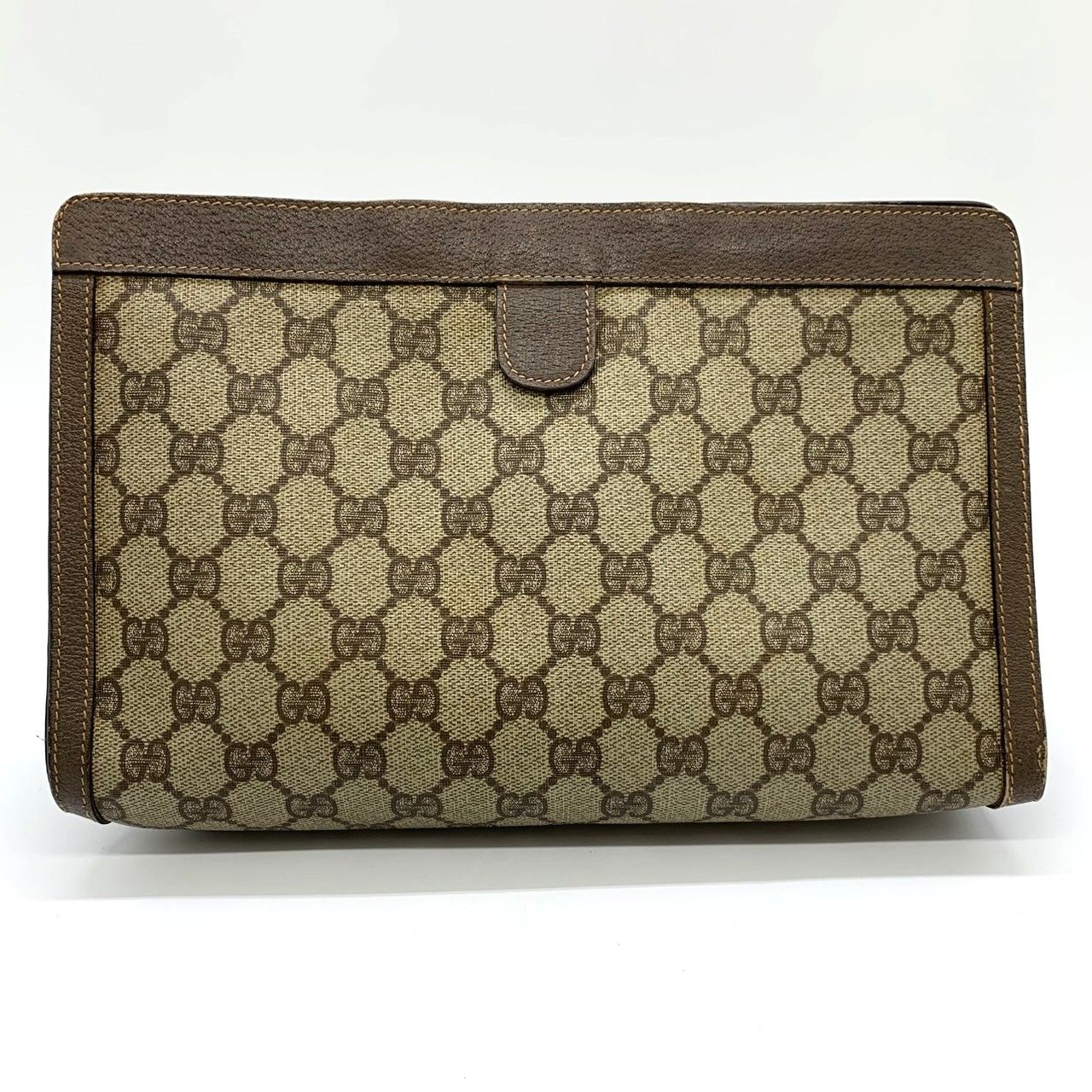 Gucci 014 56 Clutch GG Supreme Canvas Vintage Brown — view 5