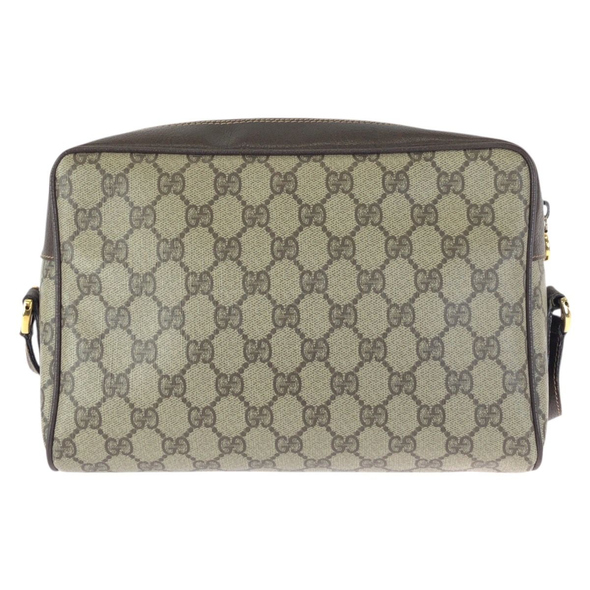 Gucci Vintage Sherry Line Beige Gold GG Supreme Canvas Shoulder — view 2