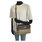 Gucci Vintage Sherry Line Beige Gold GG Supreme Canvas Shoulder — view 7