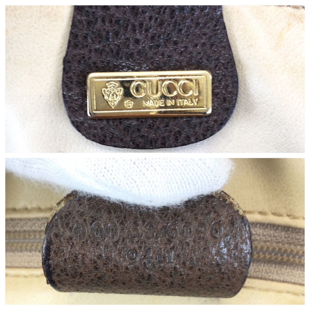 Gucci Vintage Beige Brown Gold GG Supreme Canvas 000 58 Handbag — view 4