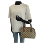 Gucci Vintage Beige Brown Gold GG Supreme Canvas 000 58 Handbag — view 7