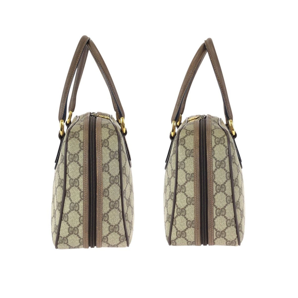 Gucci Vintage Beige Brown Gold GG Supreme Canvas 000 58 Handbag — view 8