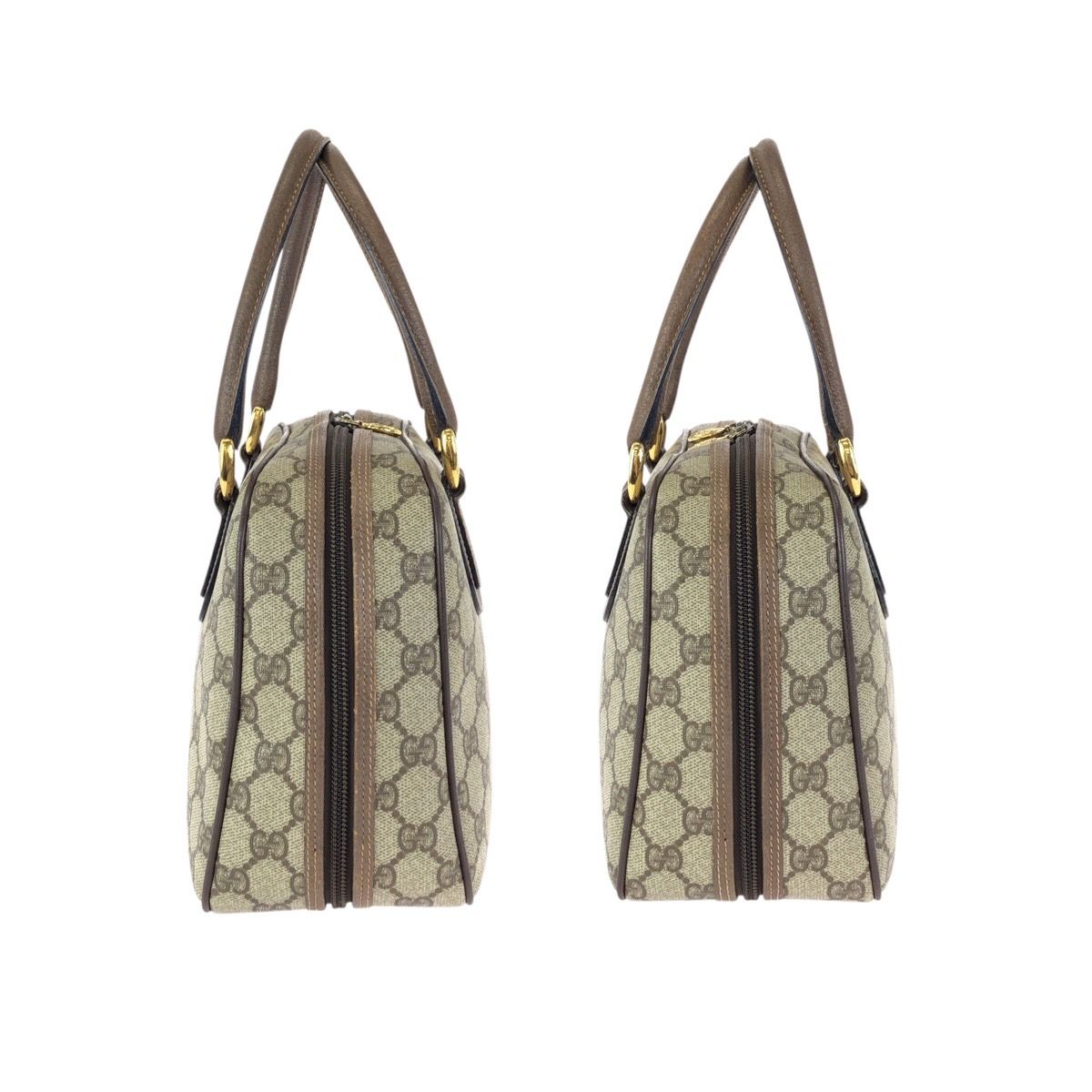 Gucci Vintage Beige Brown Gold GG Supreme Canvas 000 58 Handbag — view 8