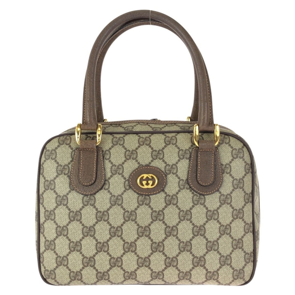 Gucci Vintage Beige Brown Gold GG Supreme Canvas 000 58 Handbag