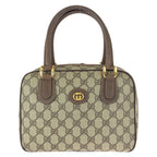 Gucci Vintage Beige Brown Gold GG Supreme Canvas 000 58 Handbag