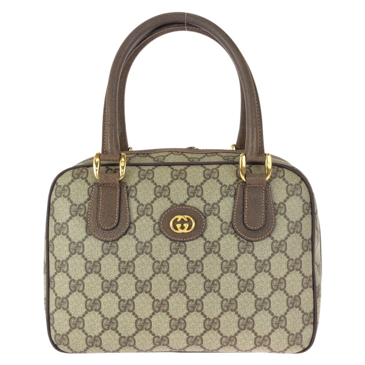 Gucci Vintage Beige Brown Gold GG Supreme Canvas 000 58 Handbag