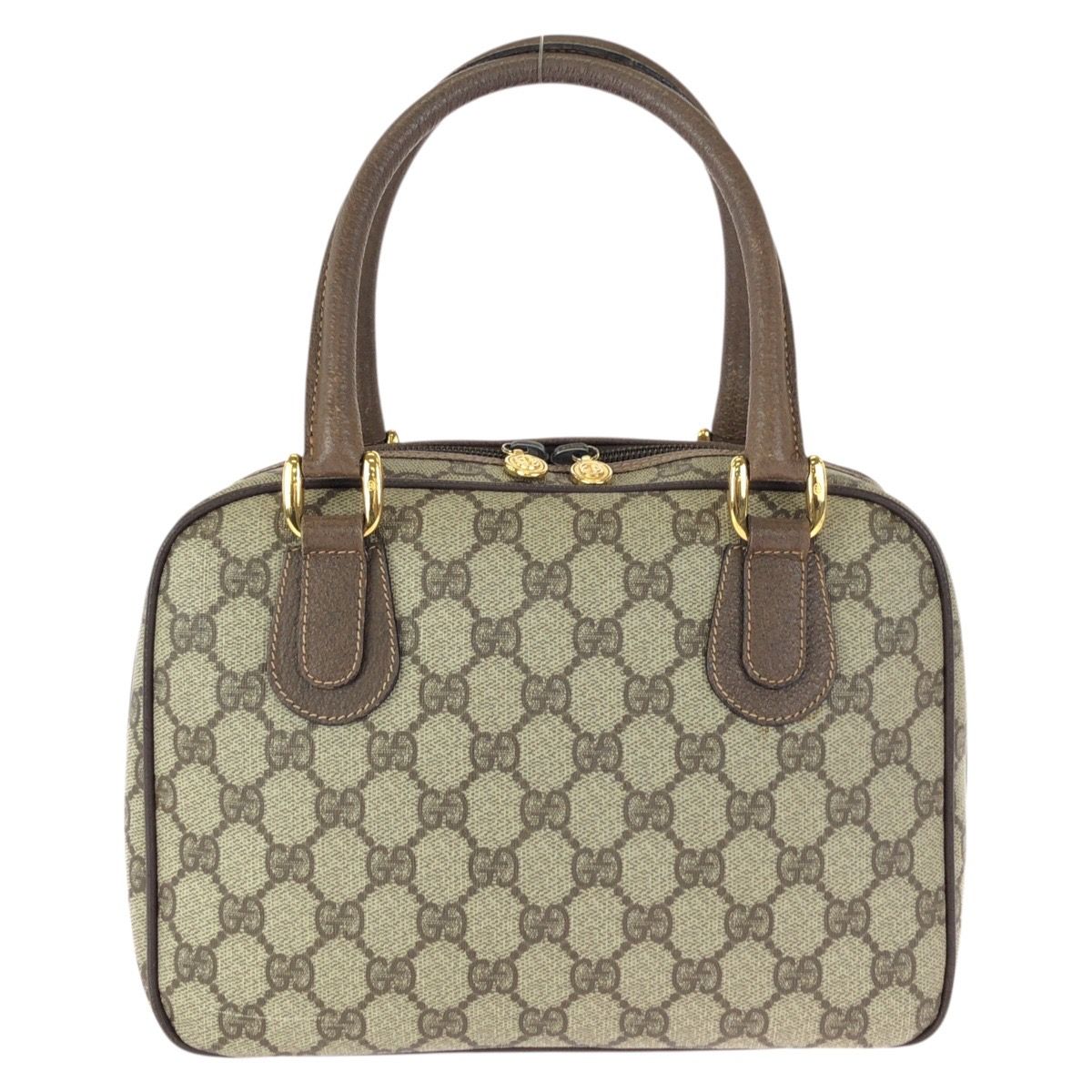 Gucci Vintage Beige Brown Gold GG Supreme Canvas 000 58 Handbag — view 2