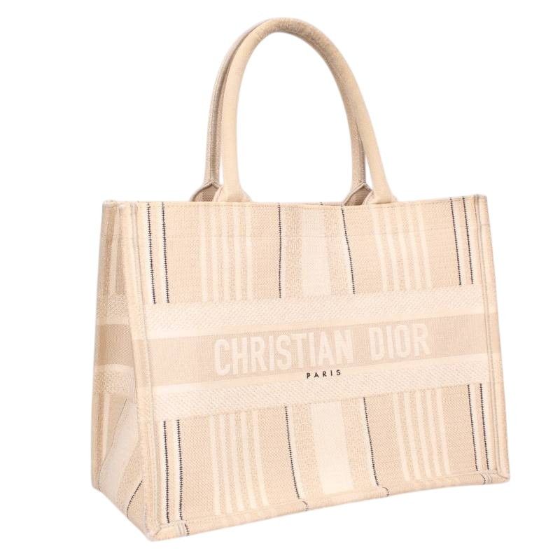 Dior Book Tote Striped Canvas